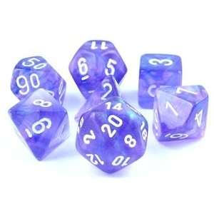   Dice Set (Borealis Purple) role playing game dice + bag Toys & Games