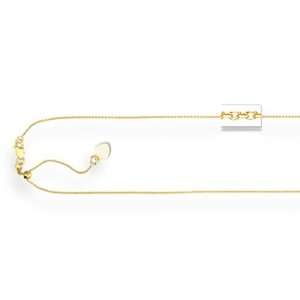   14K Yellow Gold Adjustable Cable Chain (0.9mm) 22 Inch 3.5 Jewelry
