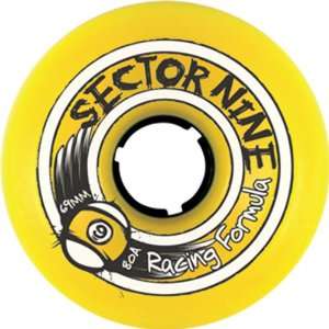  Sector 9 Race 78a 77mm Yellow Slalom Longboard Wheels (Set 