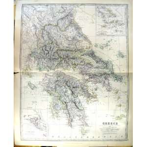   ANTIQUE MAP ZANTE CYCLADES SKYRO 1883 SKOPELOS MOREA