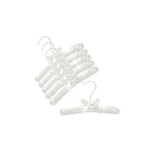  10 White Baby Satin Padded Hangers