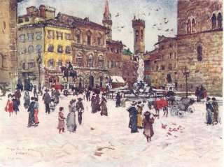 Italy FLORENCE.Piazza della Signoria. Old Print.1905  
