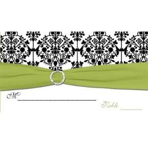   and Black Damask Placecards Business Card Template