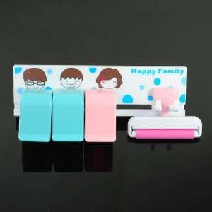    Happy Family Toothbrush Stand Toothpaste Holder Set: Electronics