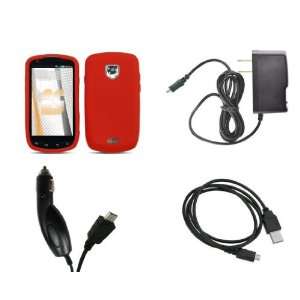    Red Silicone Soft Skin Case Cover + FREE Atom LED Keychain Light 