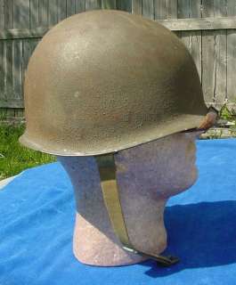 WWII US ARMY M 1 STEEL COMBAT HELMET FRONT SEAM & WESTINGHOUSE LINER 
