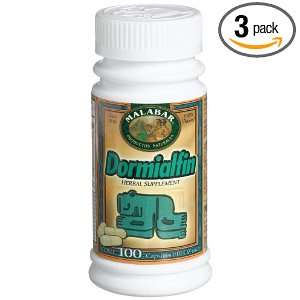 Malabar Dormialfin Herbal Supplement, 100 Count Capsules (Pack of 3)