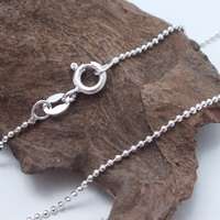 3mm Shinny Rice Seed Bead Sterling Silver Necklace 18  