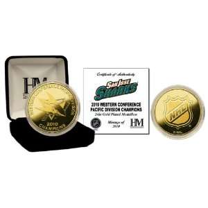   San Jose Sharks 2010 Division Champs 24Kt Gold Coin