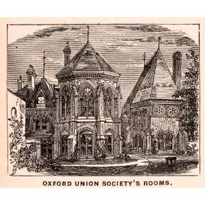  Engraving Oxford Union Society Rooms Architecture University Debate 