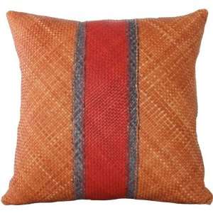  Lance Wovens Ribbons Red Leather Pillow: Home & Kitchen