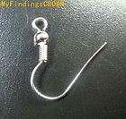   100 Pcs Silver Plated wire Spring Earring findings Hooks 15mm