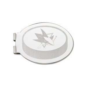   Jose Sharks Silver Plated Laser Engraved Money Clip: Sports & Outdoors