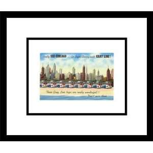  Gray Line Tours of Chicago Advertisement Places Framed Art 