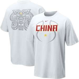 Nike Chinese Olympic Basketball Team White Olympics Practice T shirt 