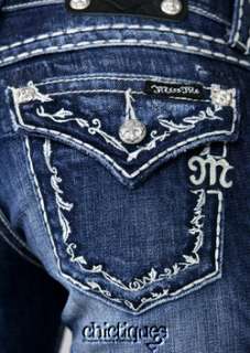 Miss Me Jeans White Stitch Ivy League Denim Boot Cut JS5014B46 Sz 30 