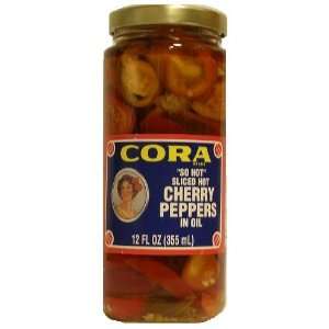Cora So Hot Sliced Hot Cherry Peppers: Grocery & Gourmet Food