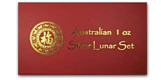 COMPLETE 1 OUNCE OZ SERIES I AUSTRALIA LUNAR SILVER SET & CASE  