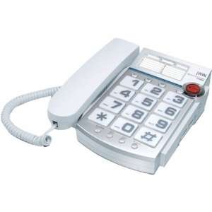 jWIN JTP390WHT Big Button Corded Speakerphone with 13 Number Memory 