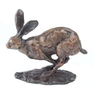 Paul Jenkins   Running Hare   Solid Bronze Sculpture 