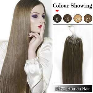    100 Pc Light Brown Color 08 Remy Clip Human Hair Extensions: Beauty