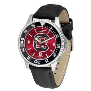  South Carolina Gamecocks Mens Leather Wristwatch: Sports 