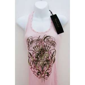 BEJEWELED LADIES PINK EMBELLISHED TANK TOP (SMALL)   [ CRYSTALLIZED 