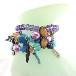  Bracelet of french touch Les Romantiques blue violet 