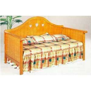  Country Style Oak Finish Hearts Accented Wood Daybed