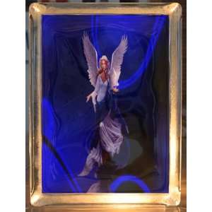  Angel in Blue Decorative Glass Block Light Kitchen 