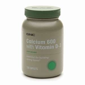 GNC Calcium 600 with Vitamin D 3, 120 Caplets Health 