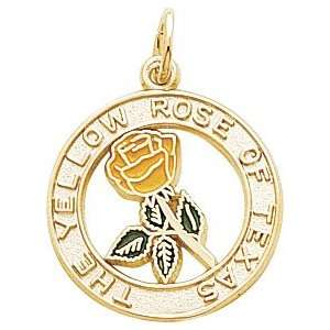  Rembrandt Charms Yellow Rose of Texas Charm, 14K Yellow 