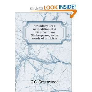  Sir Sidney Lees new edition of A life of William 