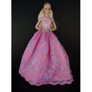  Pink Dress with Pink and Blue Lace with Silver Seguins on 