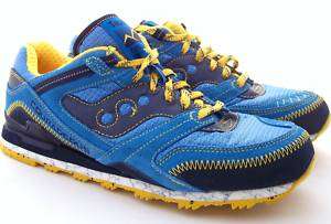 SAUCONY COURAGEOUS Blue Yellow Sneakers Size 11 NEW  