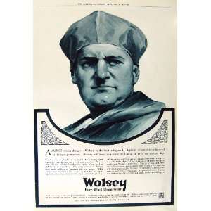  1917 ADVERTISEMENT WOLSEY PURE WOOL UNDERWEAR