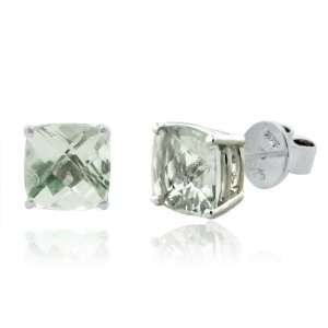 Effy Jewelers Effy Sterling Silver Cushion Cut Green Amethyst Earrings 