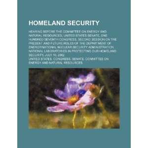  Homeland security: hearing before the Committee on Energy 