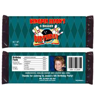 BOWLING Birthday Personalized Party Favor CANDY WRAPPERS  