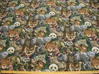   Faces Zoo Animals and Jungle tapestry upholstery fabric ft879  