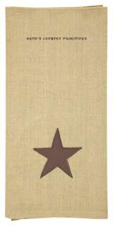 COUNTRY PRIMITIVE CHOCOLATE STAR DISH TOWEL BY IHF HOME  