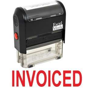  INVOICED Self Inking Rubber Stamp   Red Ink (42A1539WEB R 