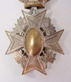 1889 Antique Belgian Maltese Cross Enameled Medical Gilt Medal  