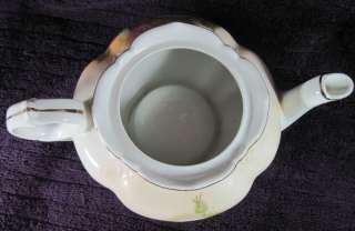 Lefton Vintage Teapot Porcelain Non Working Music Box  