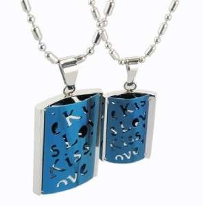 JN60 Stainless Steel I Kiss You Love Couple Necklace  