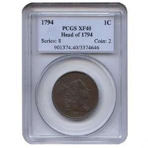 1794 United States Large Cent XF40 PCGS 