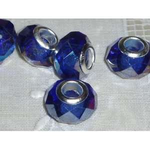   Blue AB Faceted Crystal Add A Bead Rondelle: Arts, Crafts & Sewing