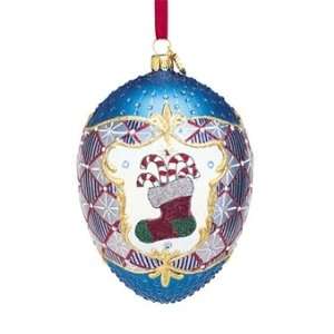  Reed and Barton Happy Holiday Blown Glass Ornament