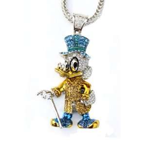  Iced Scrooge Donald Duck Pendant + Franco Chain 36 