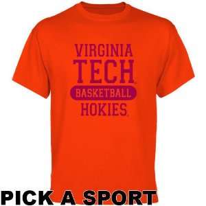   Virginia Tech Hokies Orange Custom Sport T shirt  